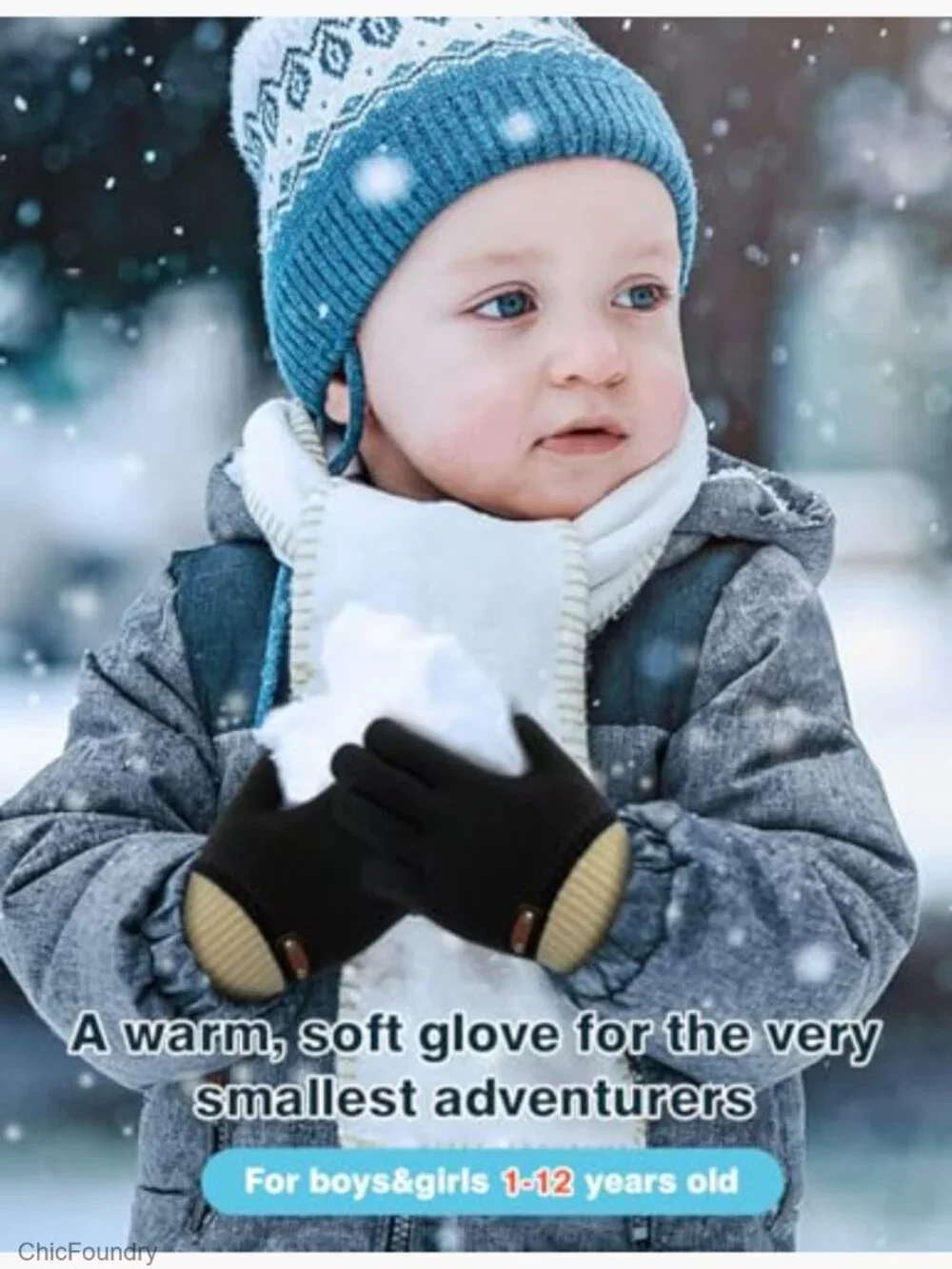 6 Pairs Knitted Wool Gloves for Kids Full Fingers Stretchy Winter Mittens
